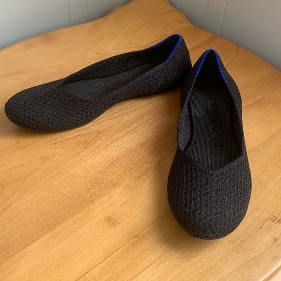 Rothy's Shoes - Rothy's Black Round Toe Ballet Flat VGUC Size 10 Retired Honeycomb Pattern